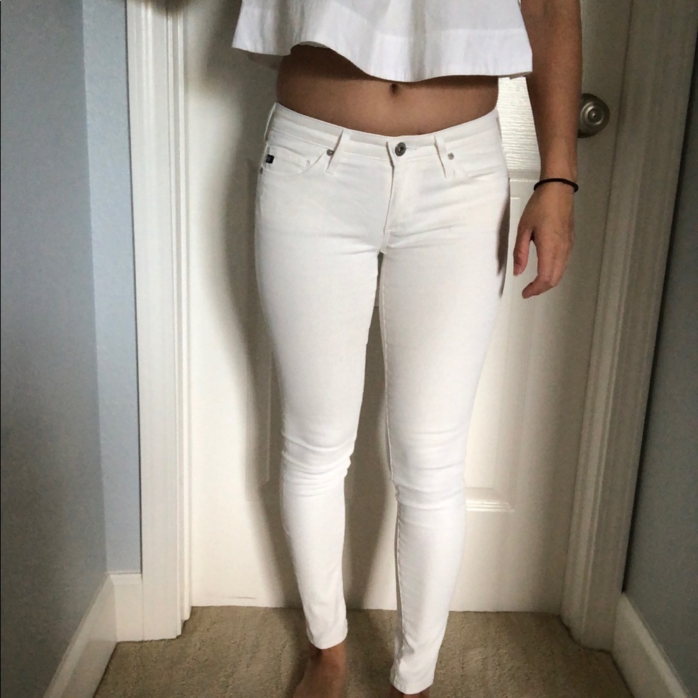 AG Jeans White Denim - Super Skinny Legging Ankle